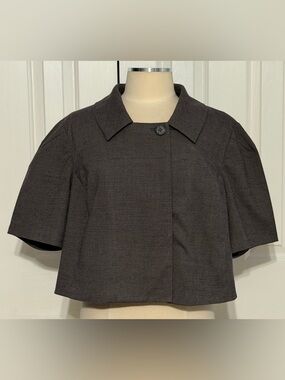 Mossimo Gray Brown Check Cape Jacket Size 20W 22W Fully Lined Plus Size